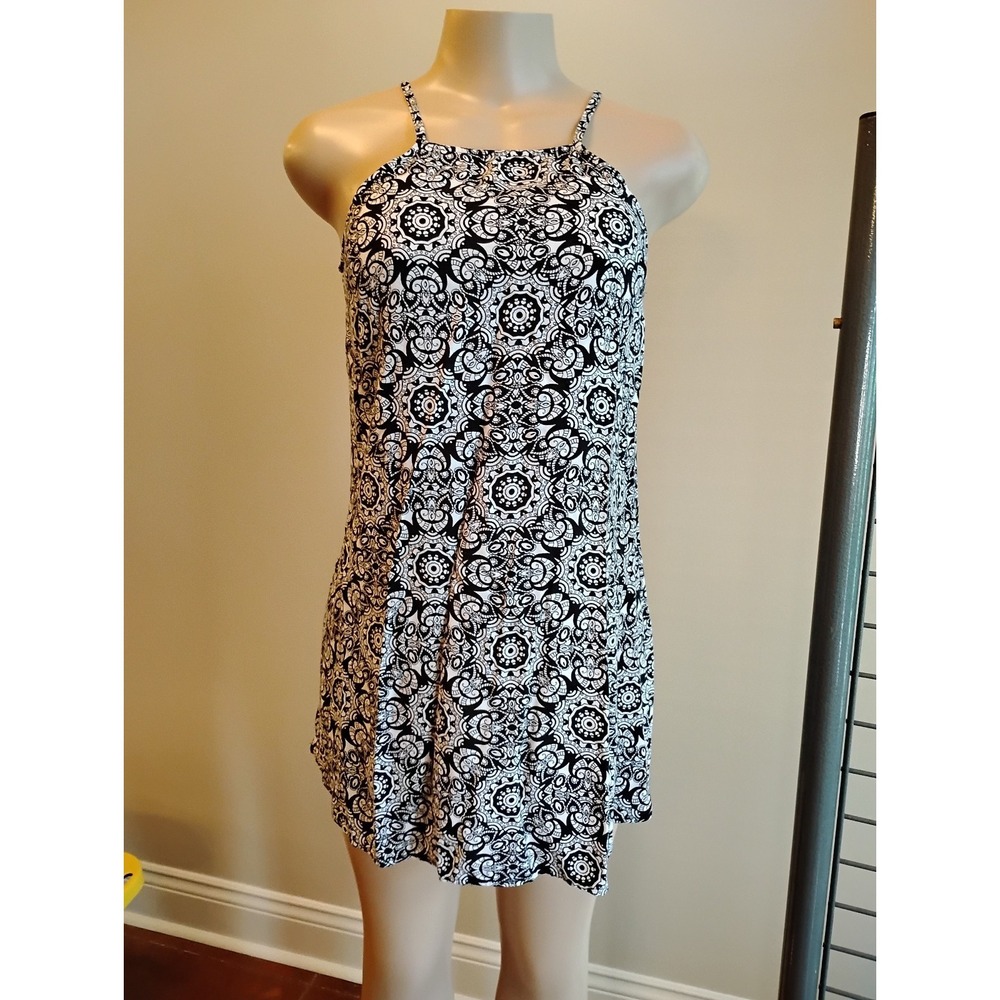 LA Hearts Black Floral Sleeveless Mini Dress Womens‎ Heart Graphic Rayon Small